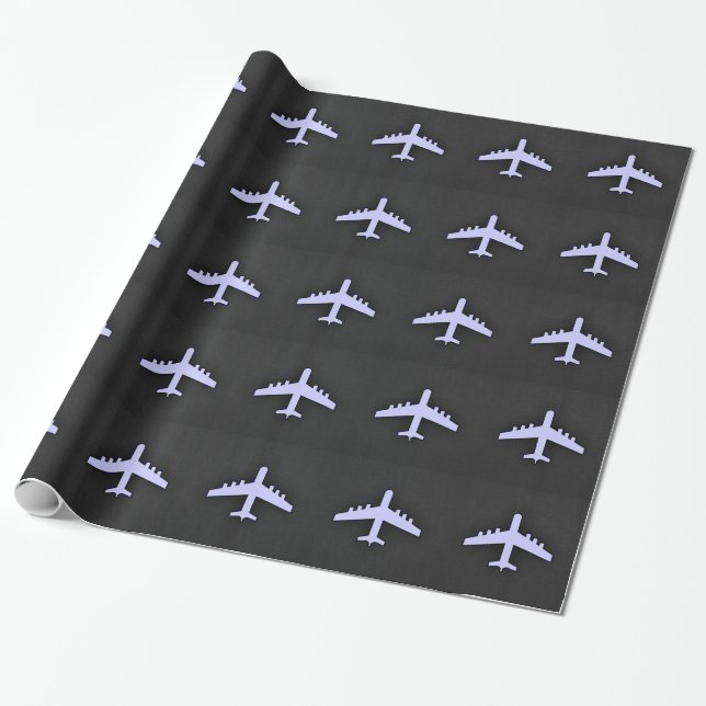 Papel De Regalo Avión azul Lavender (Desenrollado)