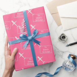 Papel De Regalo Avión con bandera de cumpleaños personalizada en r
