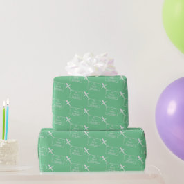 Papel De Regalo Avión con bandera de cumpleaños personalizada, ver