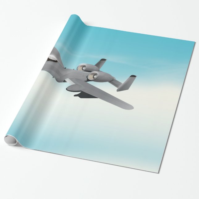 Papel De Regalo Avión de bombardeo A-10 (Desenrollado)