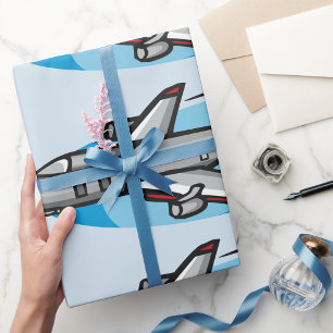 Papel De Regalo Avión de reacción para fanáticos de la aviación