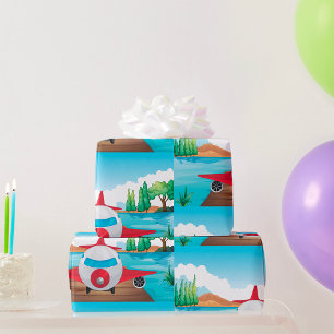 Papel De Regalo Avión personalizado en Lake Dock aventura de viaje