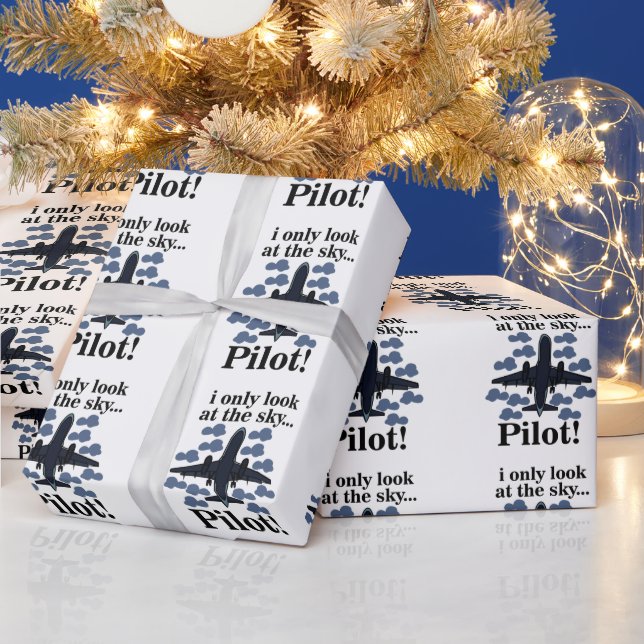Papel De Regalo Avión Piloto Sólo Miro Al Piloto Del Cielo (Vacaciones)