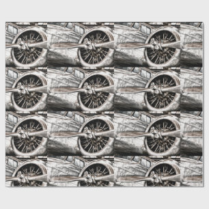 Papel De Regalo Avión Vintage