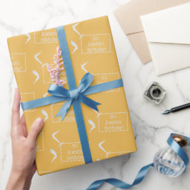 Papel De Regalo Avión y marca de nombre. Niños Cumpleaños Buttersc
