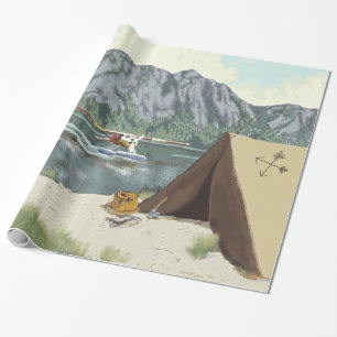Papel De Regalo Avión Y Viajes De Pesca De Alaska Bush