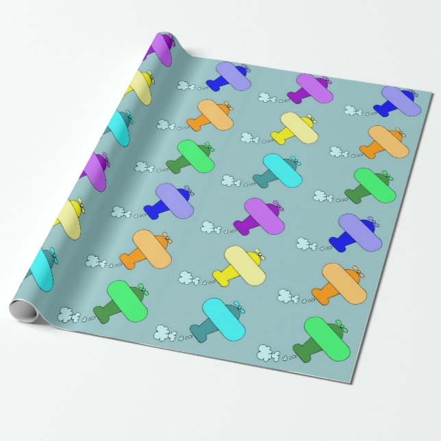 Papel De Regalo Aviones (Desenrollado)