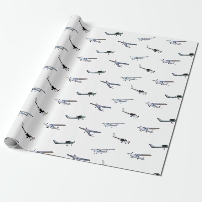 Papel De Regalo Aviones modelo de Cessna en vuelo (Desenrollado)