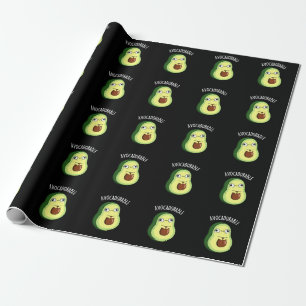 Papel De Regalo Avoc adorable Funny Aguacate Pun Dark BG