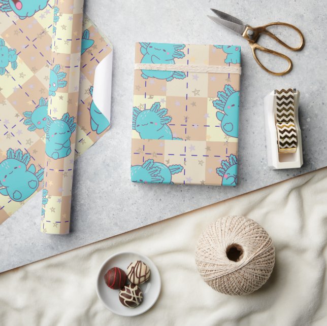 Papel De Regalo Axolotl lindo y adorable (Artesanía)