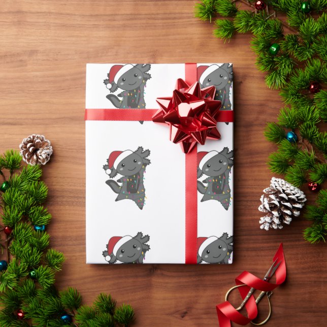 Papel De Regalo Axolotl Merry Christmas Winter Animals Axolotls (Regalo de vacaciones)