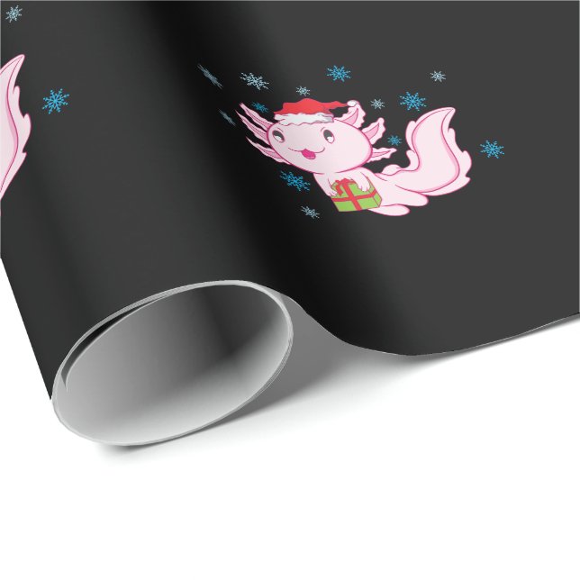Papel De Regalo Axolotl mit Geschenk vom Weihnachtsmann (Esquina del rollo)