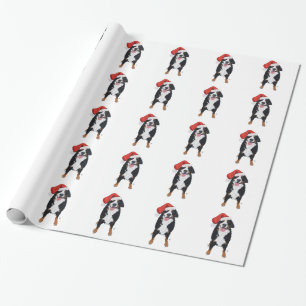 Papel De Regalo Ayudante de Berna Mt. Dog Santa
