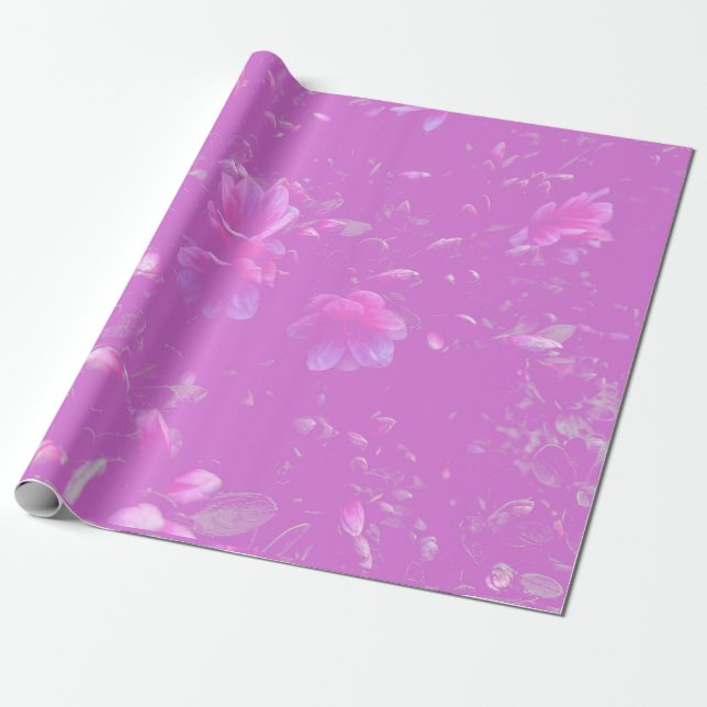 Papel De Regalo Azalea flotante Flores Mauve (Desenrollado)