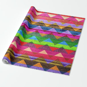 Papel De Regalo Aztec Chevron Wood Resumen Art #4