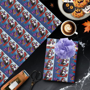 Papel De Regalo Azúcar Morada Calavera Hada Rosas Rojas Monarcas G