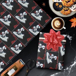 Papel De Regalo Azúcar Skull Roses Rojas Negro