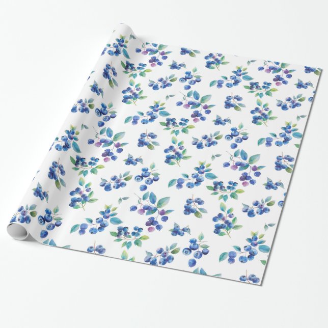 Papel De Regalo Azul acuarela (Desenrollado)
