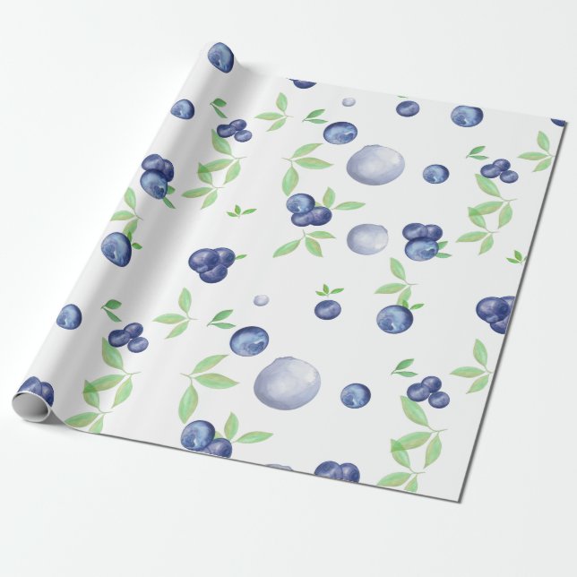 Papel De Regalo Azul acuarela (Desenrollado)