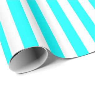 Papel De Regalo Azul Acuático/Frania Blanca