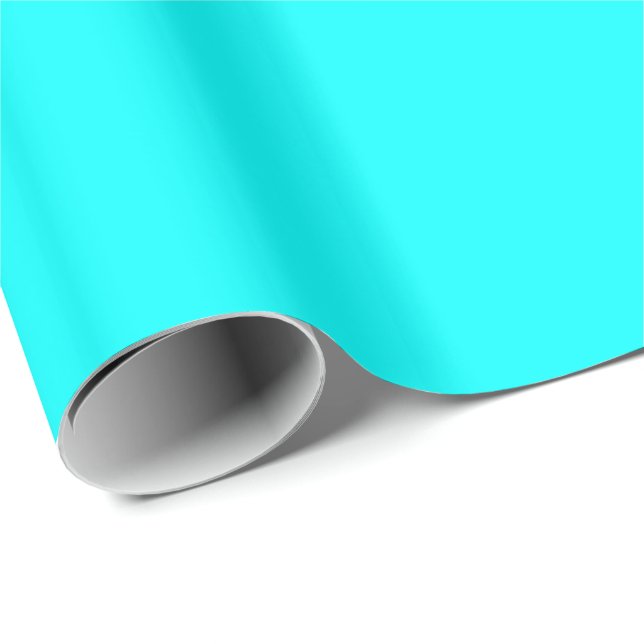 Papel De Regalo Azul Acuático Sólido (Esquina del rollo)