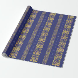 Papel De Regalo Azul ajustable estacional del saludo de Ornamentic