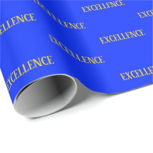 Papel de Regalo Azul Amarillo Dorado Elegante Exce