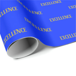 Papel de Regalo Azul Amarillo Dorado Elegante Exce