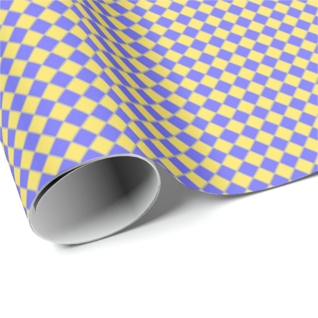 Papel De Regalo Azul Amarillo Gris (Esquina del rollo)
