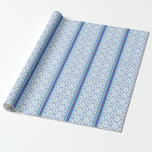 Papel de regalo azul aqua con llave griega y jarró