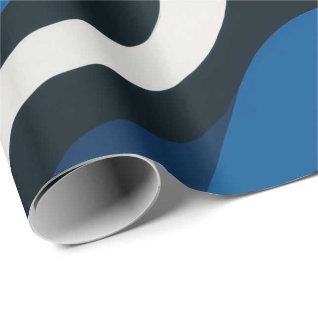 Papel de regalo azul artístico (Esquina del rollo)