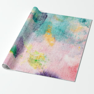Papel De Regalo Azul artístico. Presentación Contemporánea Blanca.