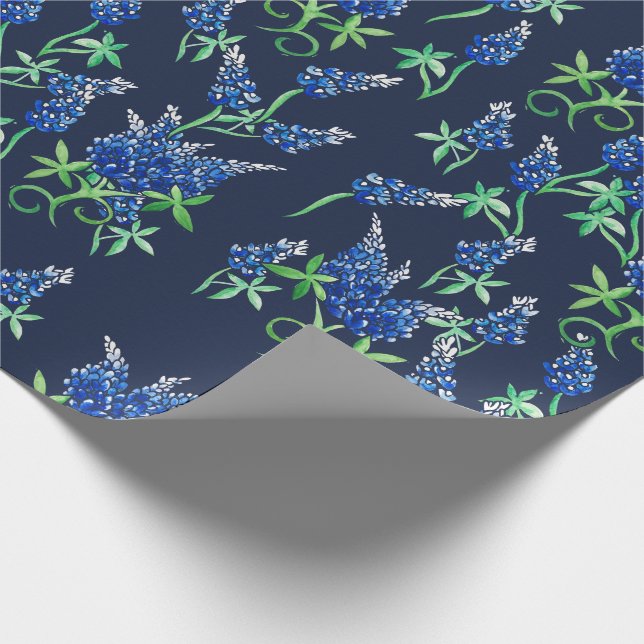 Papel De Regalo Azul azul de Texas Bluebonnets (Esquina)