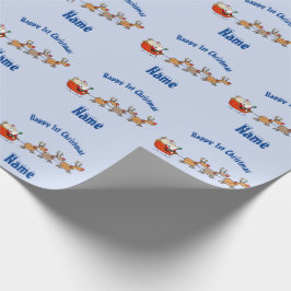 Papel De Regalo AZUL Babys 1 Navidades Giftwrap Personalizado