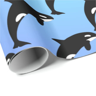 Papel De Regalo Azul ballena asesina orca