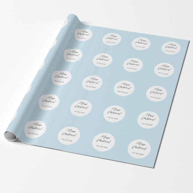 Papel De Regalo Azul Bebé Navidad Simple Geométrico Moderno (Desenrollado)