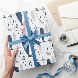 PAPEL DE REGALO AZUL BLANCO ESPERMO CON TEXTURA