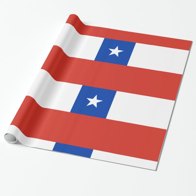 Papel De Regalo Azul blanco rojo (Desenrollado)