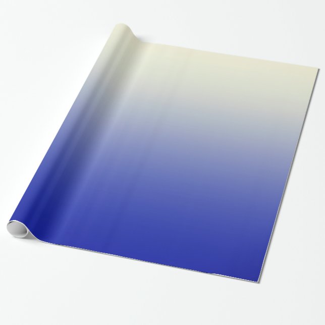 Papel De Regalo Azul brillante de moda a la pendiente blanca de (Desenrollado)