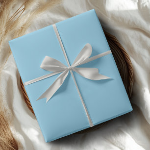 Papel De Regalo Azul Celeste Color Sólido   Clásico   Elegante
