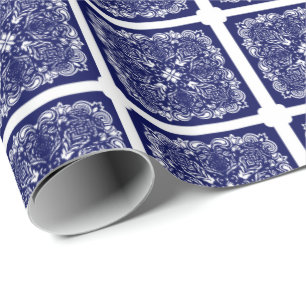 Papel de Regalo Azul Chino