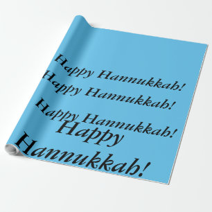 Papel De Regalo azul claro Feliz Hannukah regalo envoltura sólo pa