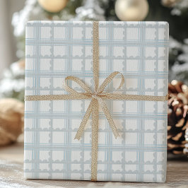 Papel De Regalo Azul claro y blanco trenzado