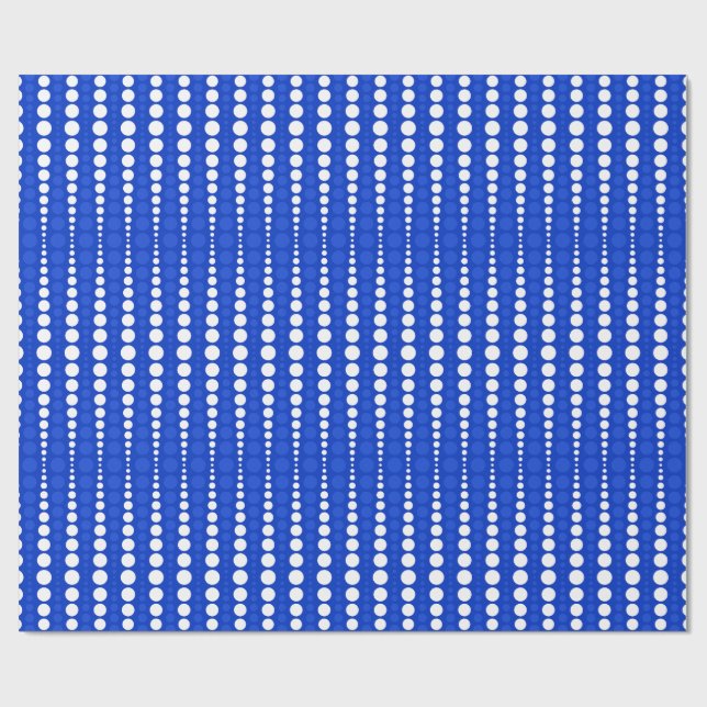Papel de regalo azul cobalto y blanco con lunares (Superficie plana)