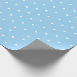 Papel De Regalo Azul con puntos de Polka blanco