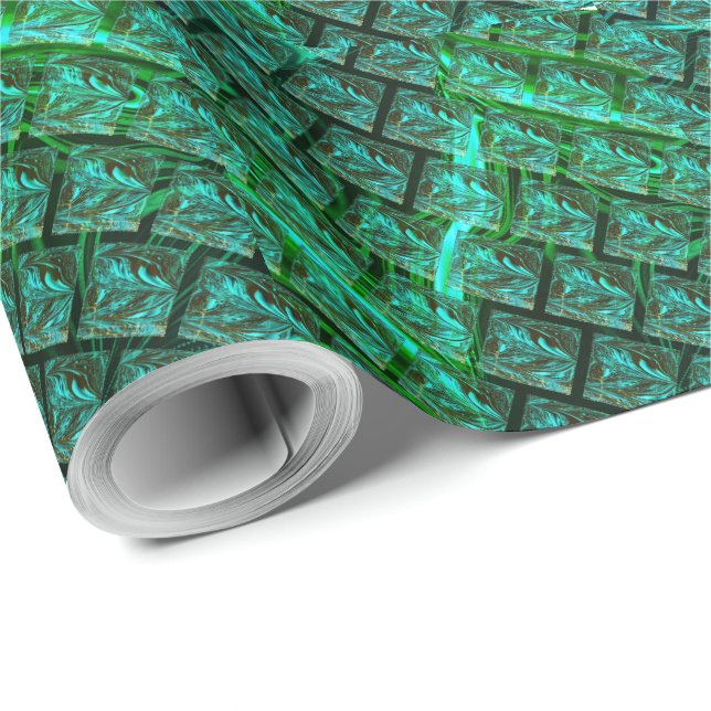 Papel De Regalo Azul con trazos entrelazados 'flotantes' (Esquina del rollo)