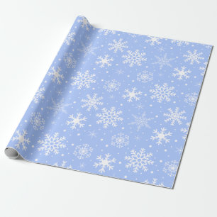 Papel De Regalo Azul copos de nieve