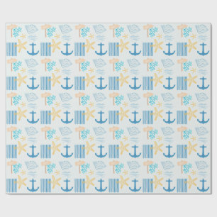 Papel De Regalo Azul Costero