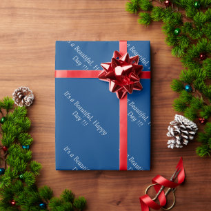 Papel De Regalo Azul de Azure profundo 004080 - Mensaje Personaliz