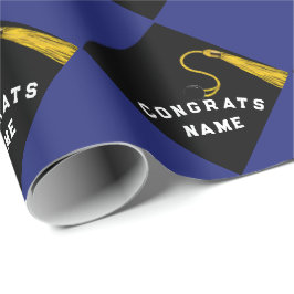 Papel De Regalo Azul de graduación personalizado